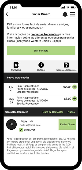 Phone Mockup P2P Spanish